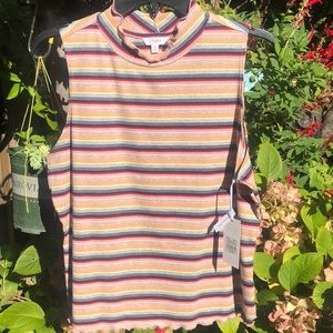 Candies! NEW! striped mock neck tee.